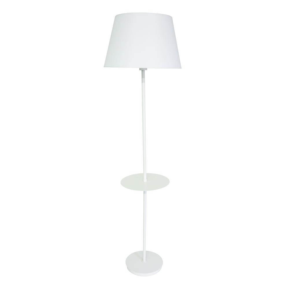 Vernon 3-bulb Floor Lamps with Table in White