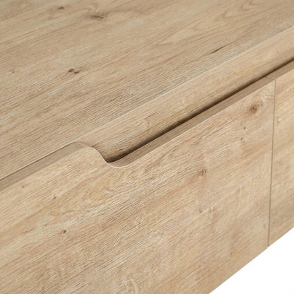 Beige Wall-Mounted TV Stand for Up to 80 Inch Televisions with Engineered Wood