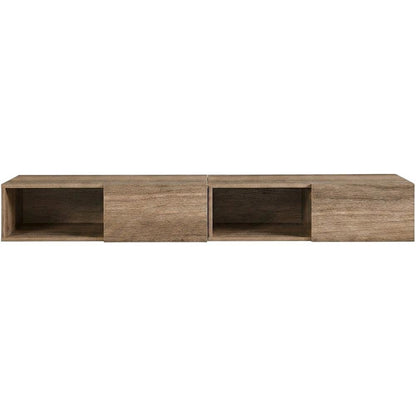Wall Mounted TV Stand in Black with Modern Floating Shelf Design for 75-Inch TVs