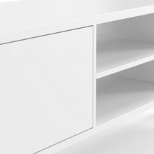 White Floating TV Stand with Wall Mount Design and Engineered Wood Finish