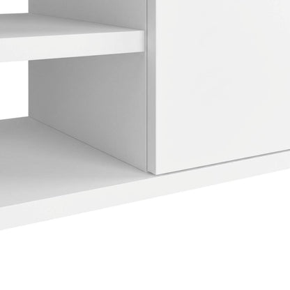 White Floating TV Stand with Wall Mount Design and Engineered Wood Finish