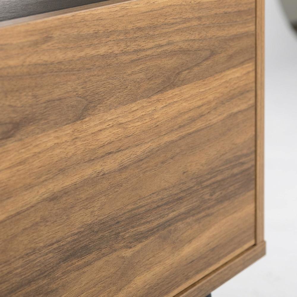 Walnut TV Stand for 65-80 Inch TVs with Engineered Wood Finish Durable Storage