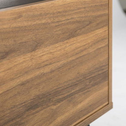 Walnut TV Stand for 65-80 Inch TVs with Engineered Wood Finish Durable Storage