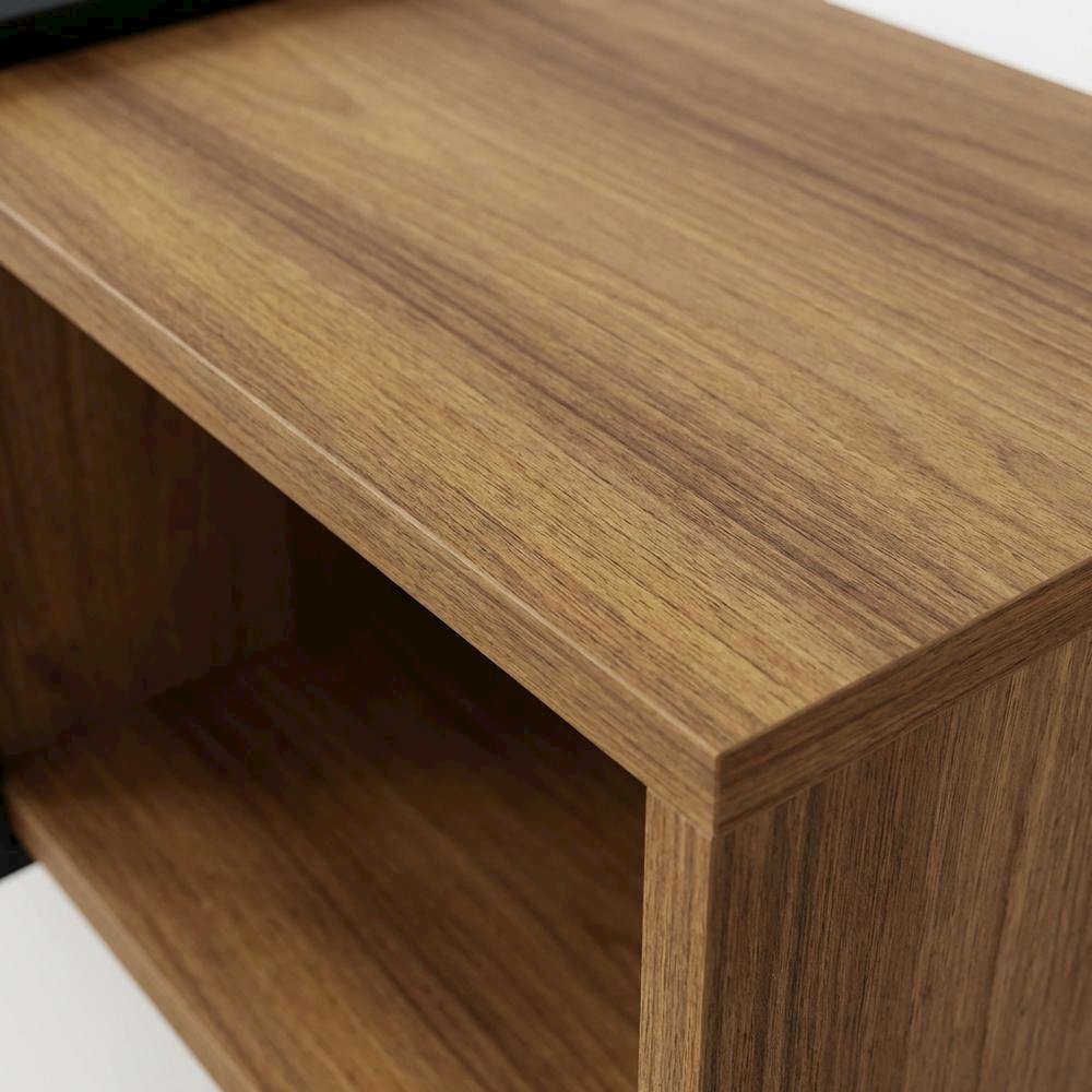 Walnut Floating TV Stand for 75-Inch Wall Mount with Engineered Wood Finish