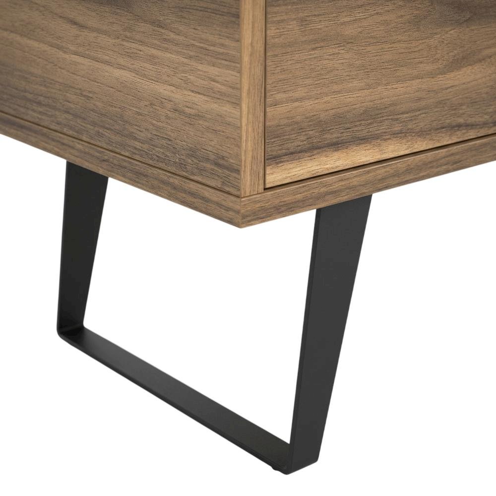 Walnut TV Stand for 65-80 Inch TVs with Engineered Wood Finish Durable Storage
