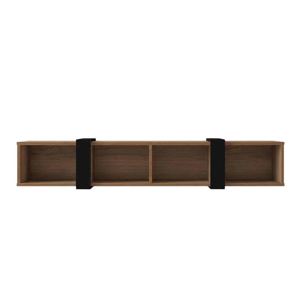 Walnut Floating TV Stand for 75-Inch Wall Mount with Engineered Wood Finish