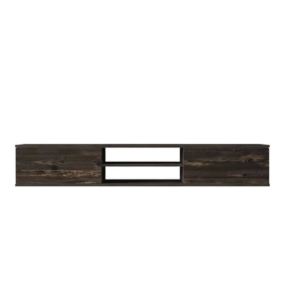 Black Oak Wall-Mounted TV Stand with Engineered Wood Finish