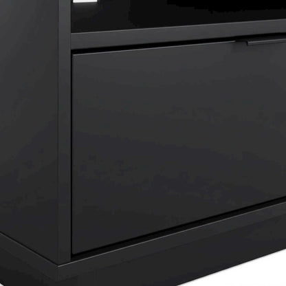 Modern Oak Wall-Mounted TV Stand for 75 Inch Flat Screen with Engineered Wood