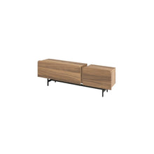 Walnut Modern TV Stand for 75-Inch Screen with Engineered Wood Finish