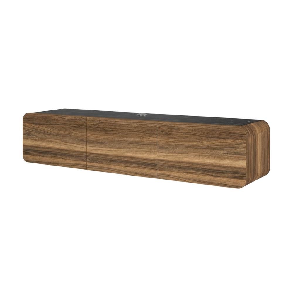 Walnut Wall Mount TV Stand for Up to 80 Inch Screens and Indoor Use