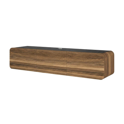 Walnut Wall Mount TV Stand for Up to 80 Inch Screens and Indoor Use
