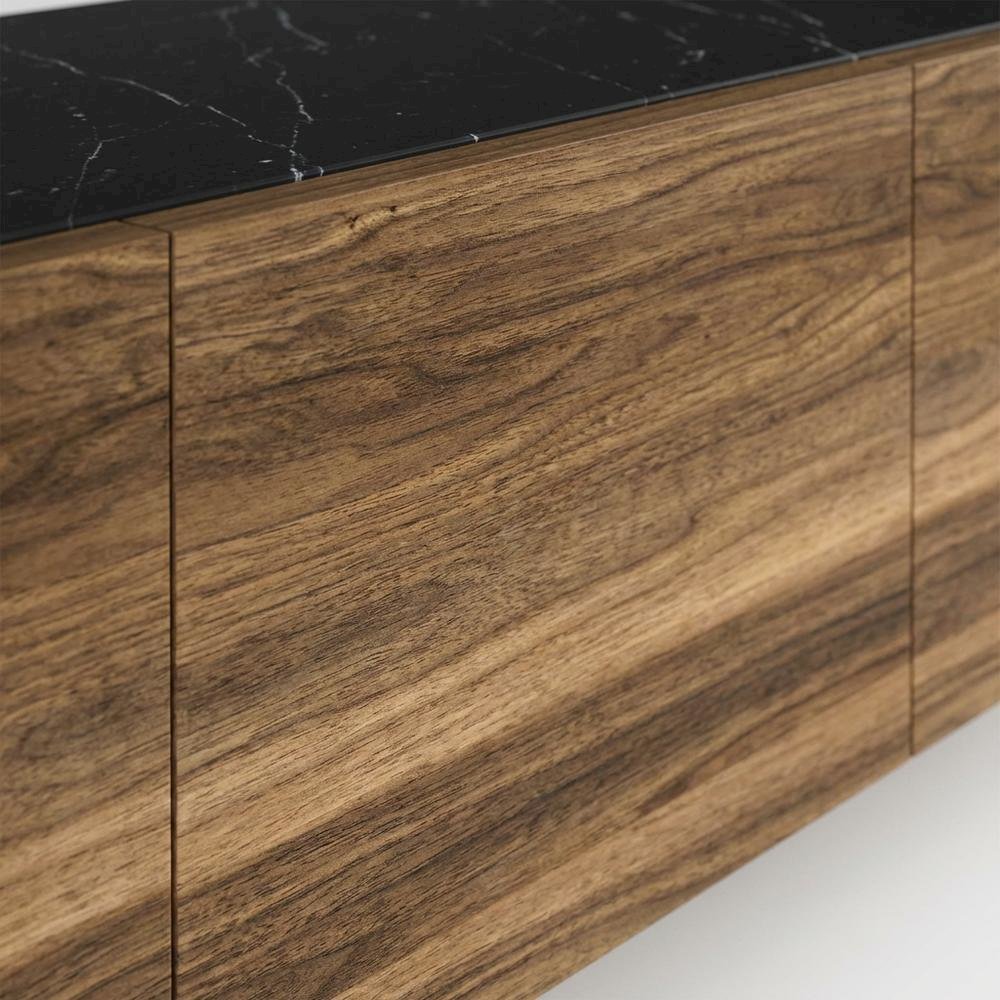Walnut Wall Mount TV Stand for Up to 80 Inch Screens and Indoor Use