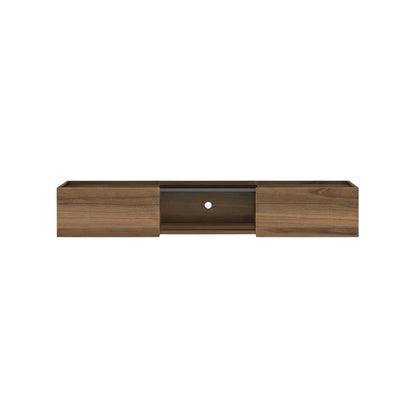 Walnut Wall-Mounted TV Stand for 65-Inch Screens with Engineered Wood Finish