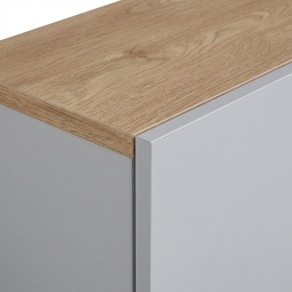 Wall-Mounted TV Stand for Up to 75 Inch Displays in White and Sapphire Oak**