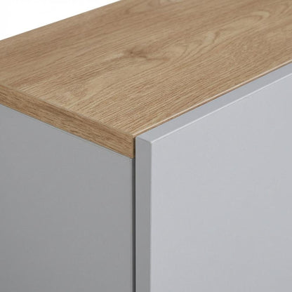 Wall-Mounted TV Stand for Up to 75 Inch Displays in White and Sapphire Oak**