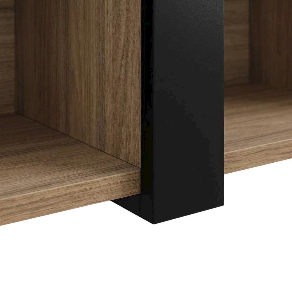 Walnut Floating TV Stand for 75-Inch Wall Mount with Engineered Wood Finish