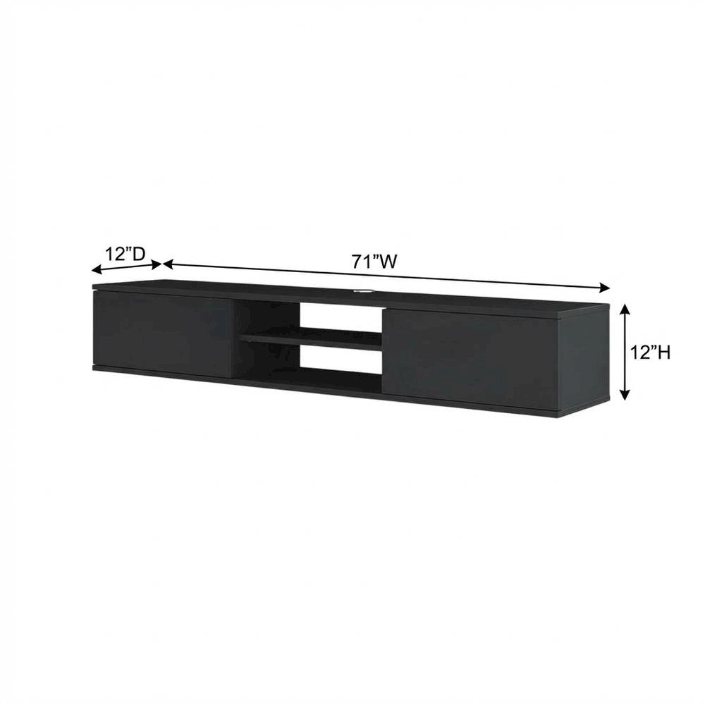 Gray Floating TV Stand with Wall Mounting and Spacious Storage