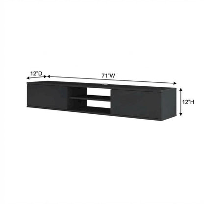 Gray Floating TV Stand with Wall Mounting and Spacious Storage