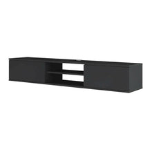 Gray Floating TV Stand with Wall Mounting and Spacious Storage