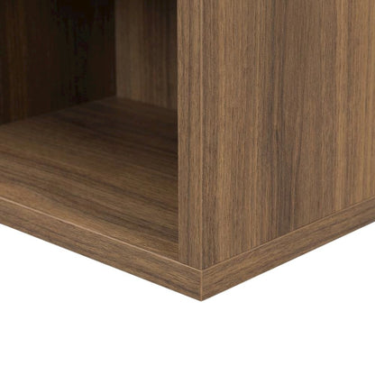 Walnut Floating TV Stand with Wall Mount Design and Engineered Wood Finish