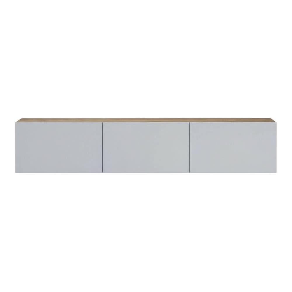 Wall-Mounted TV Stand for Up to 75 Inch Displays in White and Sapphire Oak**