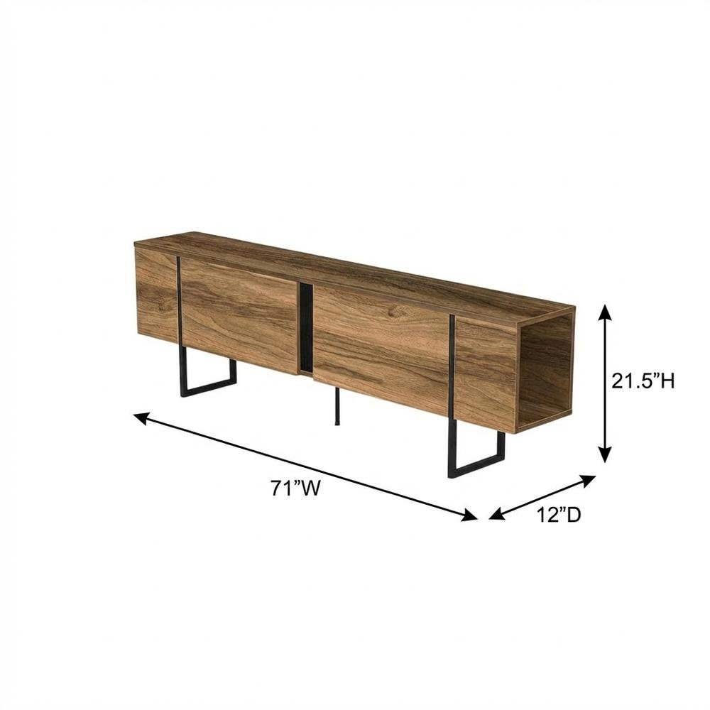Walnut Modern TV Stand and Media Console with Engineered Wood Finish