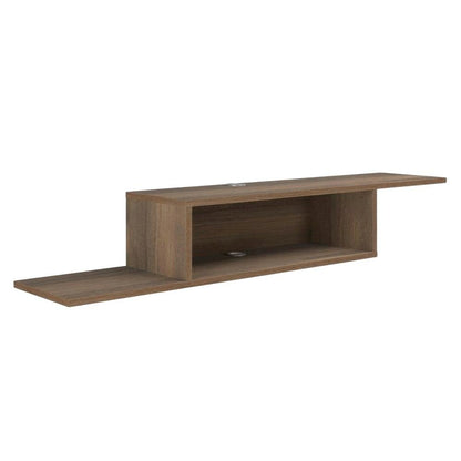 Brown Wall-Mounted TV Stand, Up to 65 Inch Screens, Engineered Wood Design