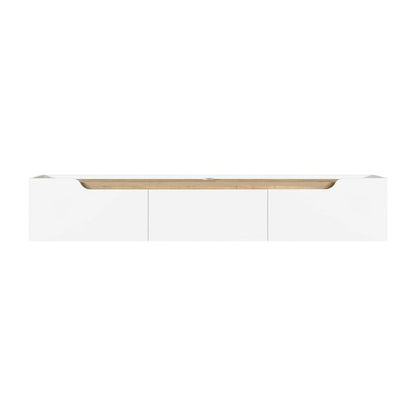 White Floating TV Stand, up to 80 Inch Screens Wall Mounted Entertainment Center