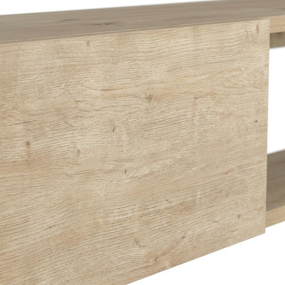 Oak Floating TV Stand for Wall Mounting, Modern Design, 75 Inch Compatible