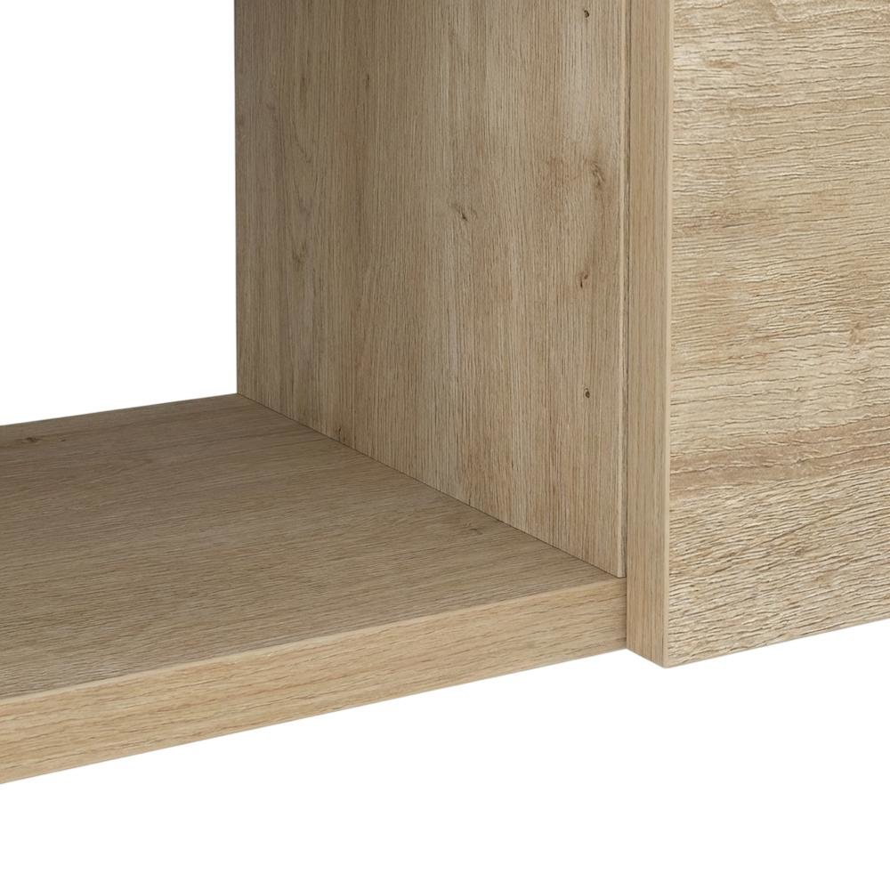 Oak Floating TV Stand for Wall Mounting, Modern Design, 75 Inch Compatible