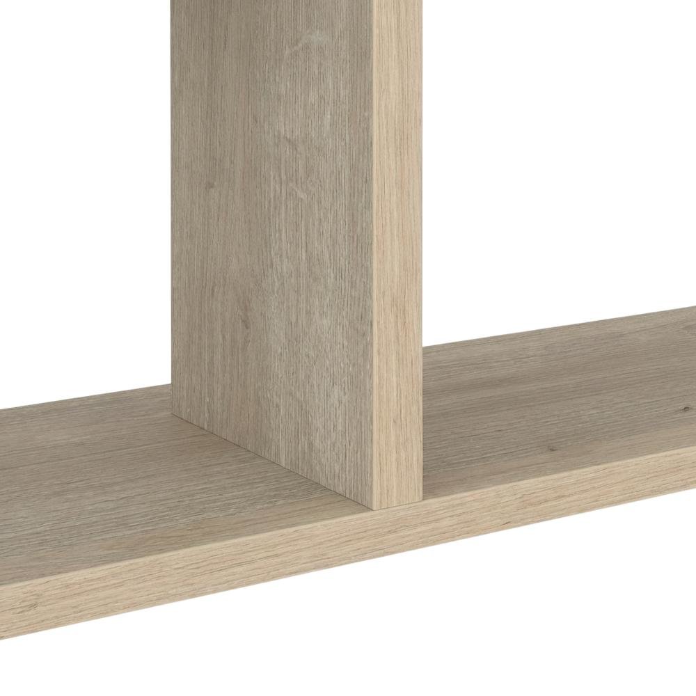 Oak floating TV stand with 2 shelves for modern living spaces