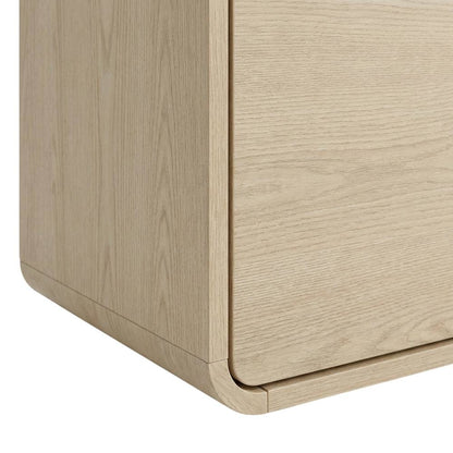Modern Brown Floating TV Stand Wall Mounted for 80 Inch TVs with Wooden Veneers