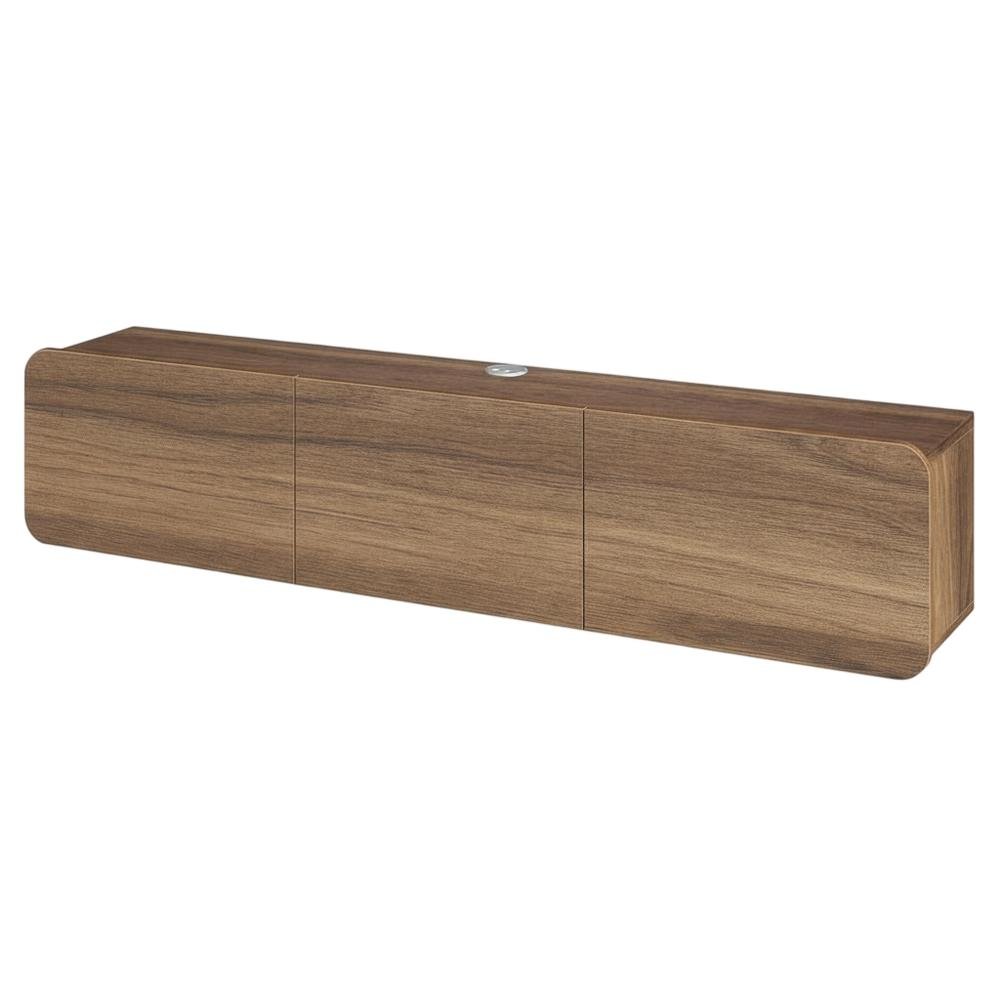 Wooden TV Console for 80-inch TV and Under with Walnut Finish