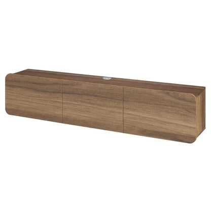 Wooden TV Console for 80-inch TV and Under with Walnut Finish