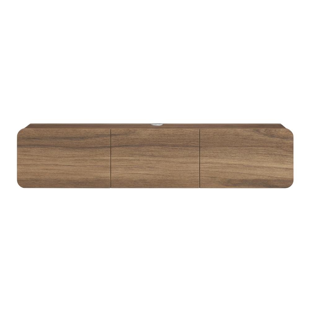 Wooden TV Console for 80-inch TV and Under with Walnut Finish