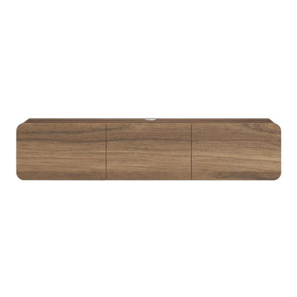 Wooden TV Console for 80-inch TV and Under with Walnut Finish