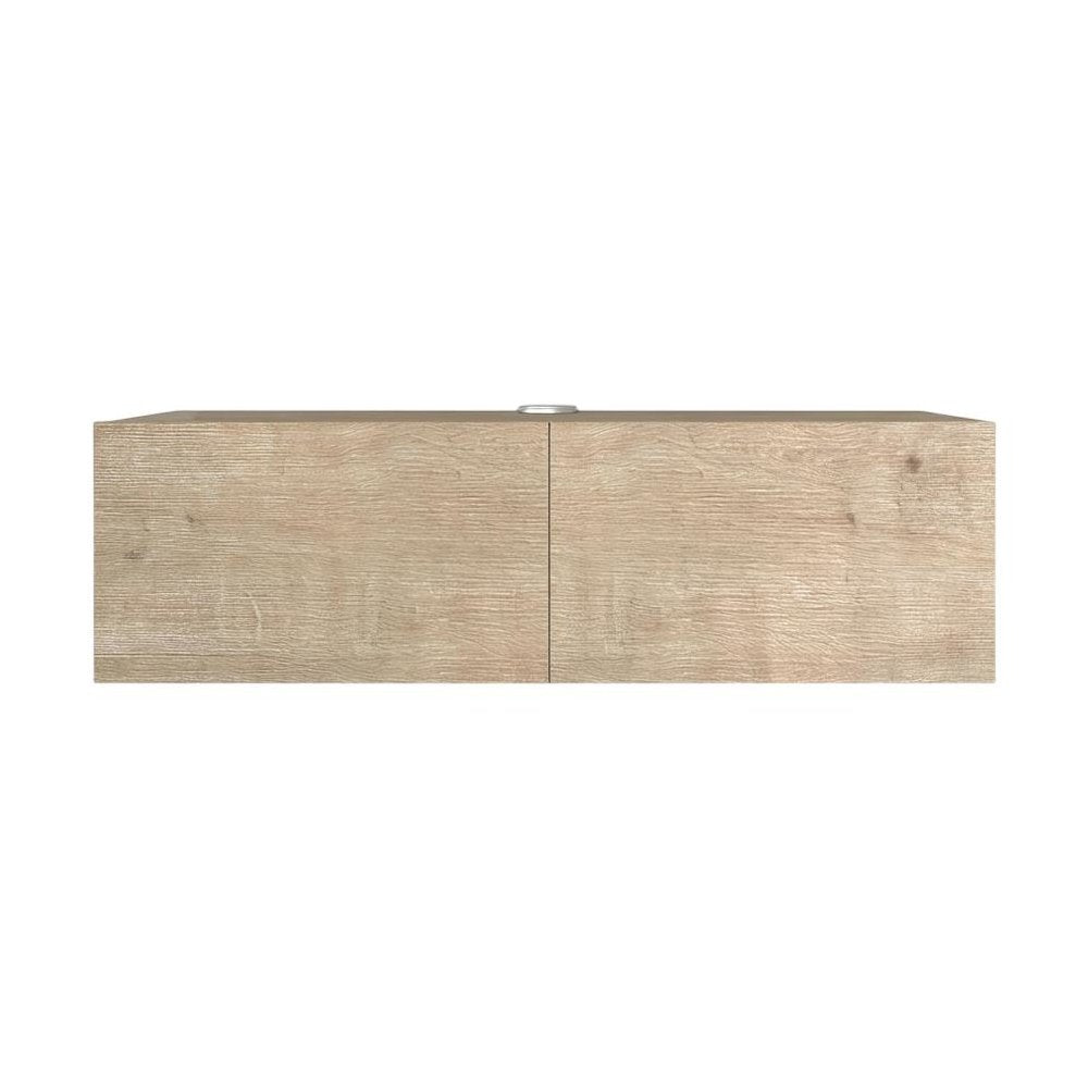 Oak floating TV stand, 2 doors, engineered wood, 36-inch width, modern design