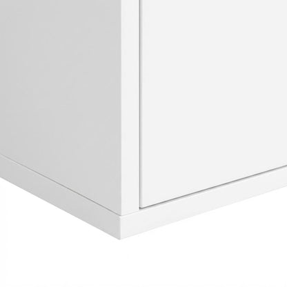 White Wall-Mounted TV Stand, Up to 80 Inch Screens, Engineered Wood Material