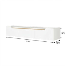 White Wall-Mounted TV Stand, Up to 80 Inch Screens, Engineered Wood Finish