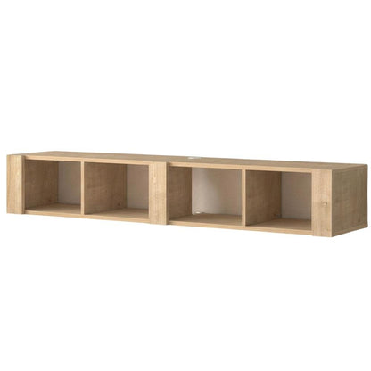 Beige Floating TV Stand for 75 Inch TVs – Wall Mounted Entertainment Center