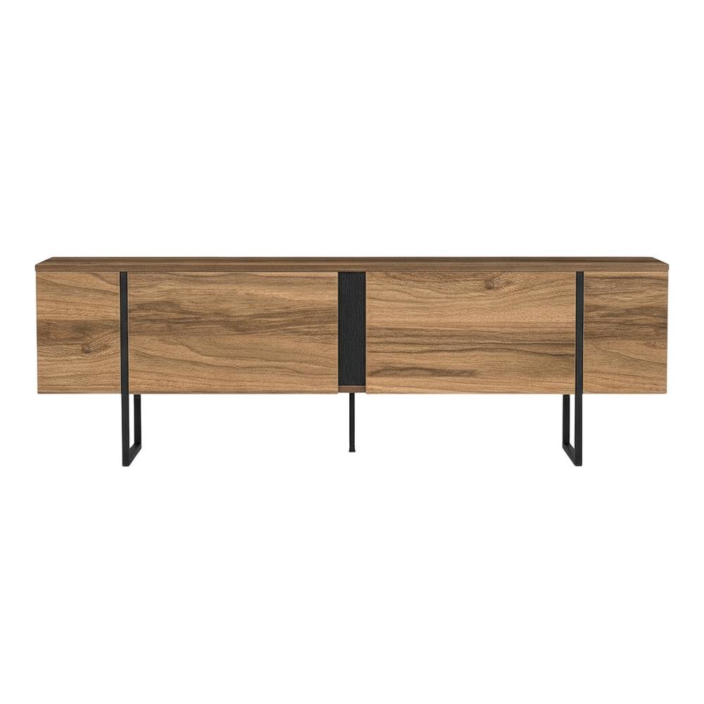 Walnut Modern TV Stand and Media Console with Engineered Wood Finish