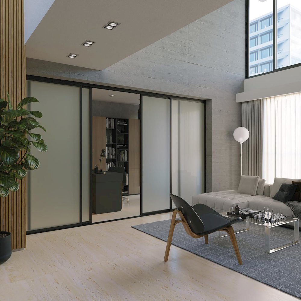 Glass Room Divider Panel and Partition Wall