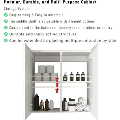 Storage Cabinet - Wall Mounted, Over The Toilet Storage Cabinet