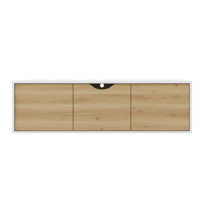 White Floating TV Stand for Up to 80 Inch TVs – Wall Mounted Media Console