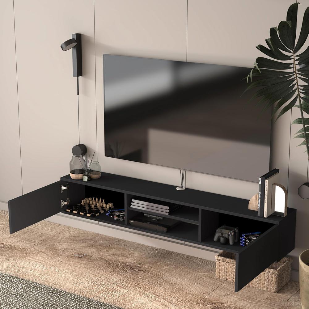 Atelier Mobili Floating TV Stand 70 Inch, Wall Mounted Entertainment Center