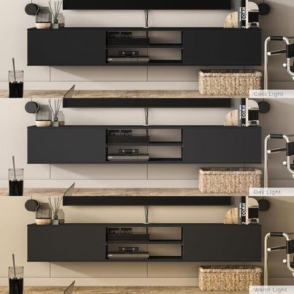 Atelier Mobili Floating TV Stand 70 Inch, Wall Mounted Entertainment Center