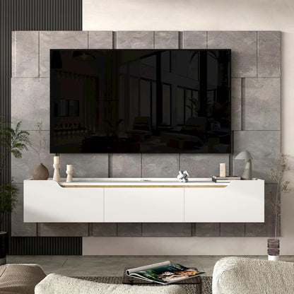 Floating TV Stand for Up to 80 Inch TVs – Wall Mounted Entertainment Center