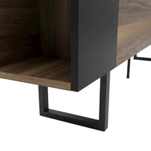 Walnut Finish TV Stand for 75 Inch Living Room Entertainment Center