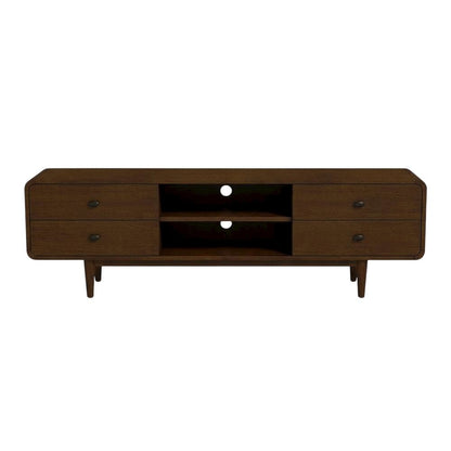 Brown Wood Mid Century Modern TV Stand with Sleek Design and Ample Storage