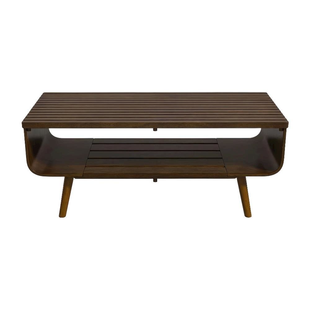 Brown Walnut Coffee Table with Sturdy Frame and Modern Design